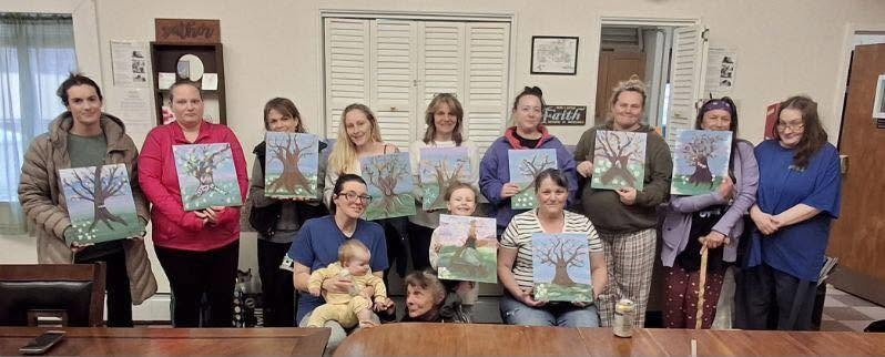 Paint night at Falls Family Recovery Home